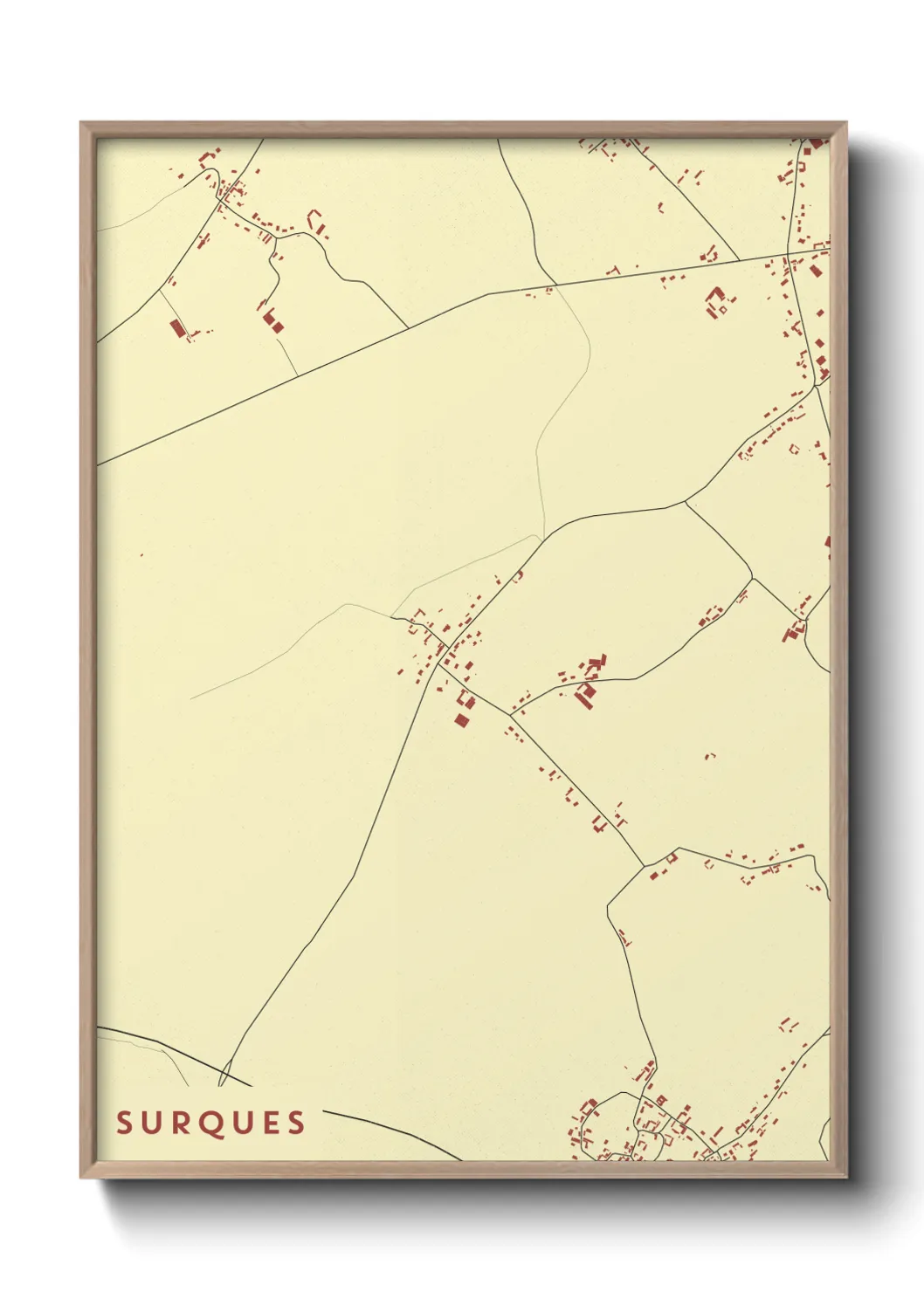 Une affiche de carte sur Surques