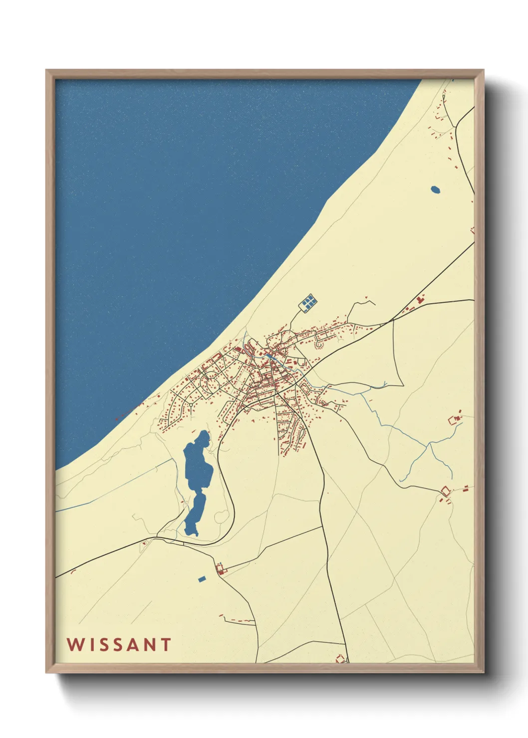 Une affiche de carte sur Wissant