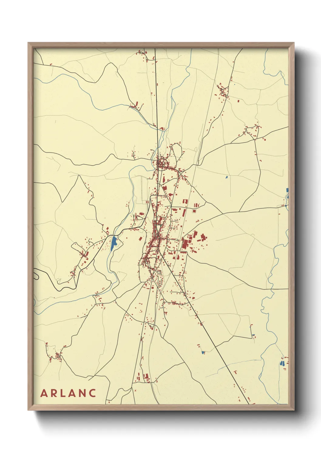 Une affiche de carte sur Arlanc