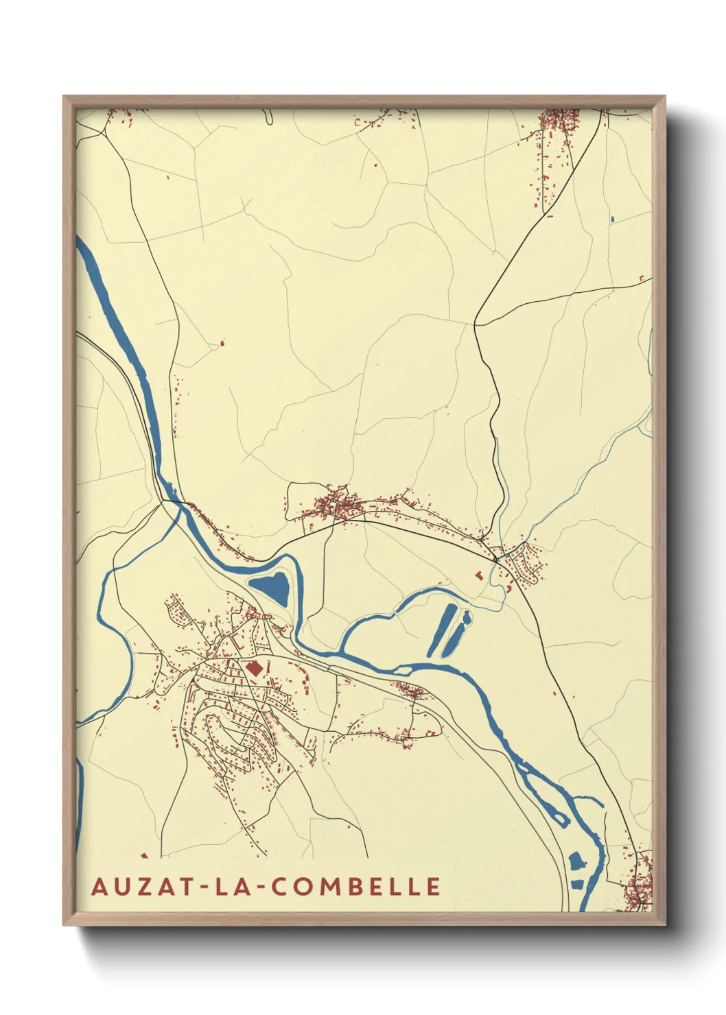 Une affiche de carte sur Auzat-la-Combelle