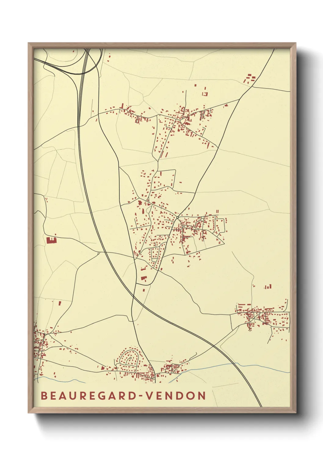 Une affiche de carte sur Beauregard-Vendon
