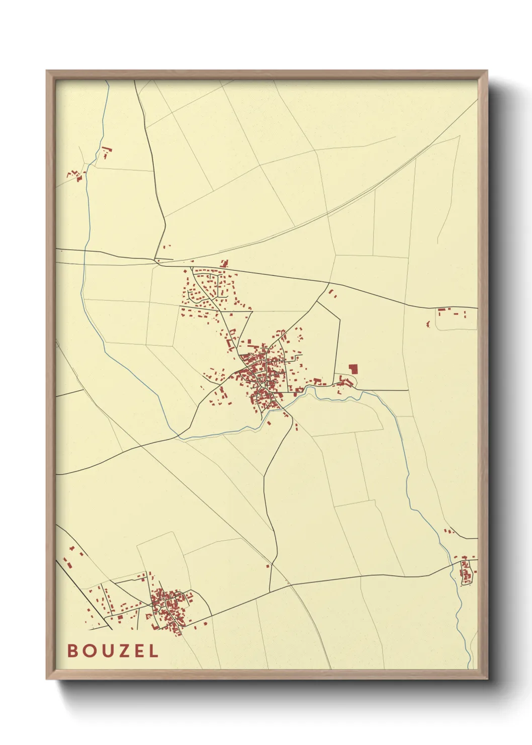 Une affiche de carte sur Bouzel