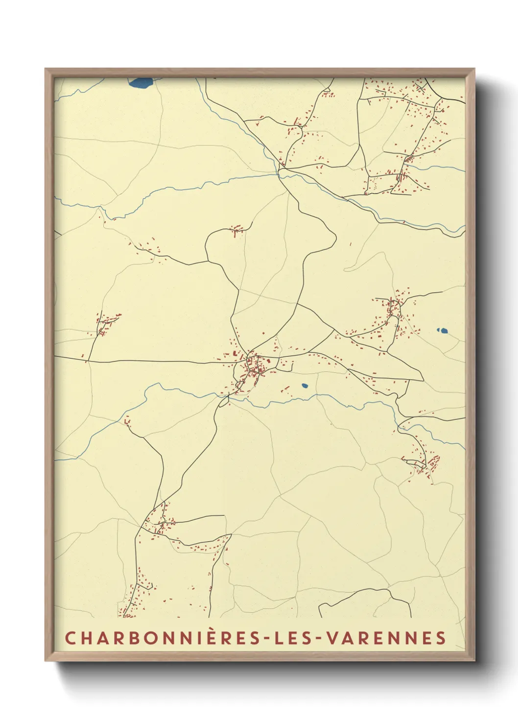 Un poster carteCharbonnières-les-Varennes