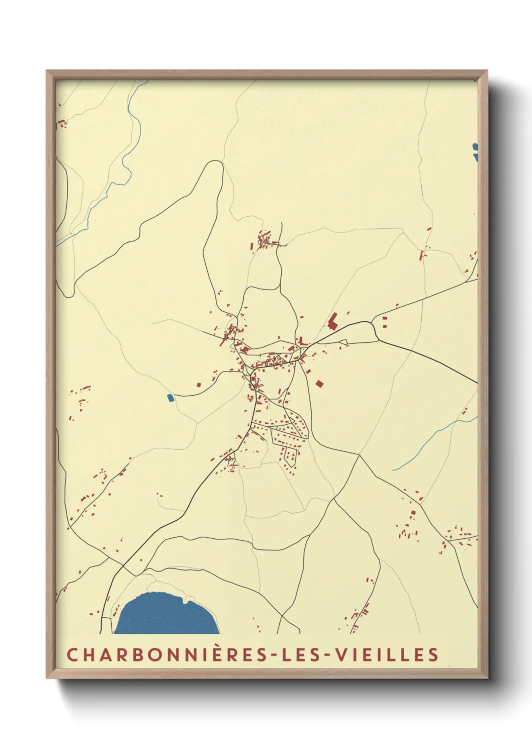 Une affiche de carte sur Charbonnières-les-Vieilles