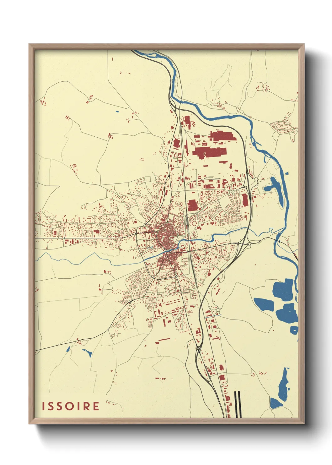Une affiche de carte sur Issoire