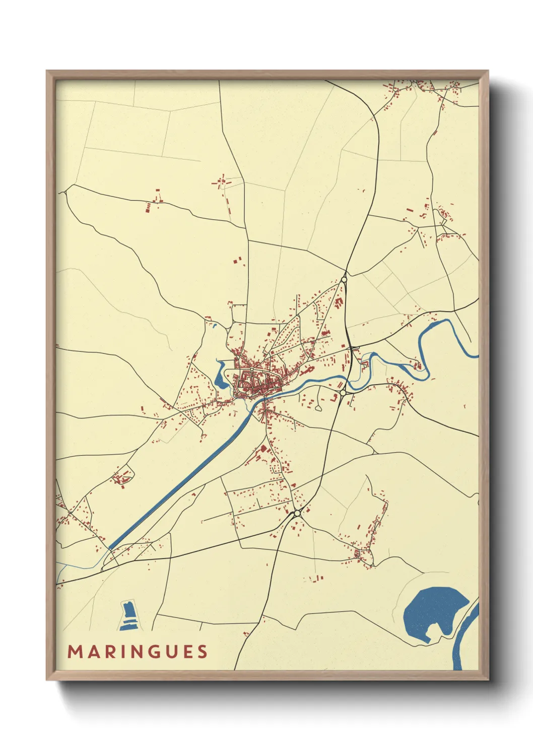 Une affiche de carte sur Maringues