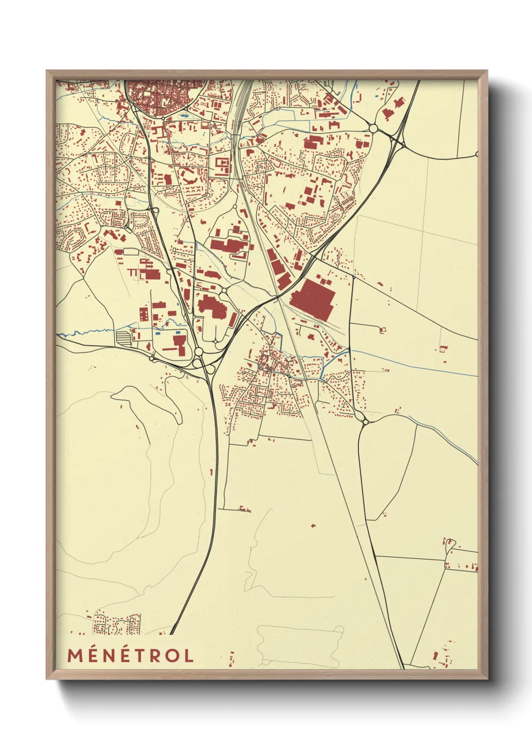 Une affiche de carte sur Ménétrol