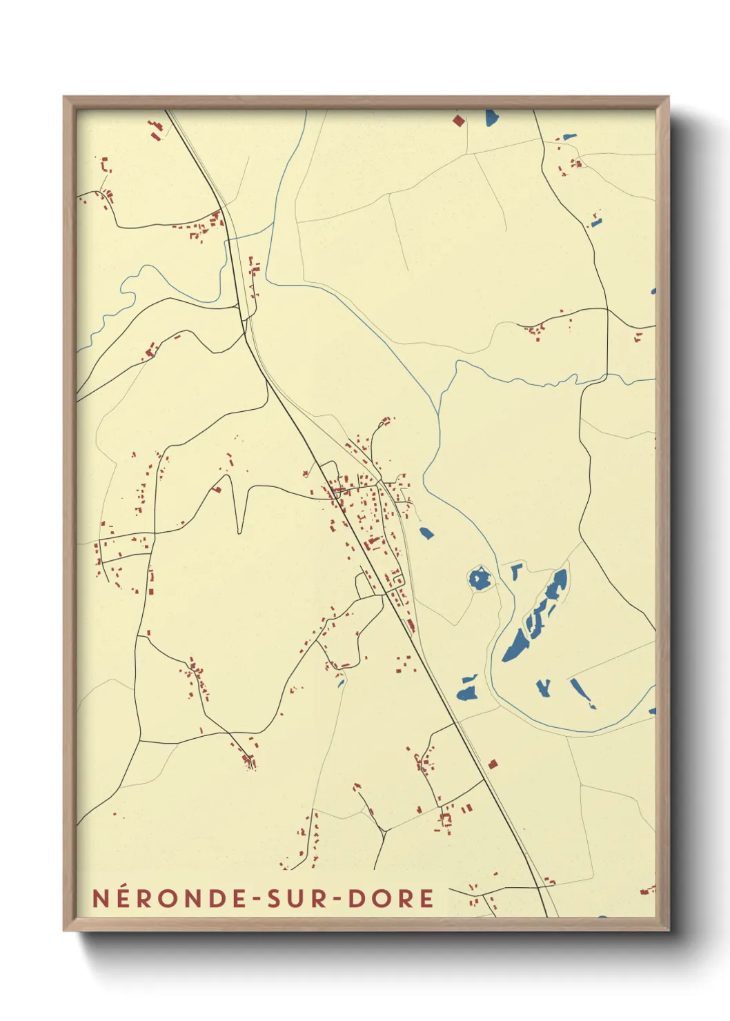 Une affiche de carte sur Néronde-sur-Dore