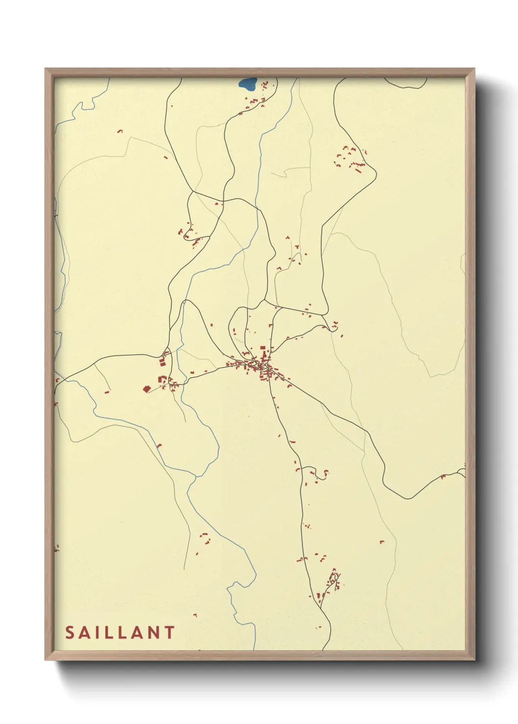 Une affiche de carte sur Saillant