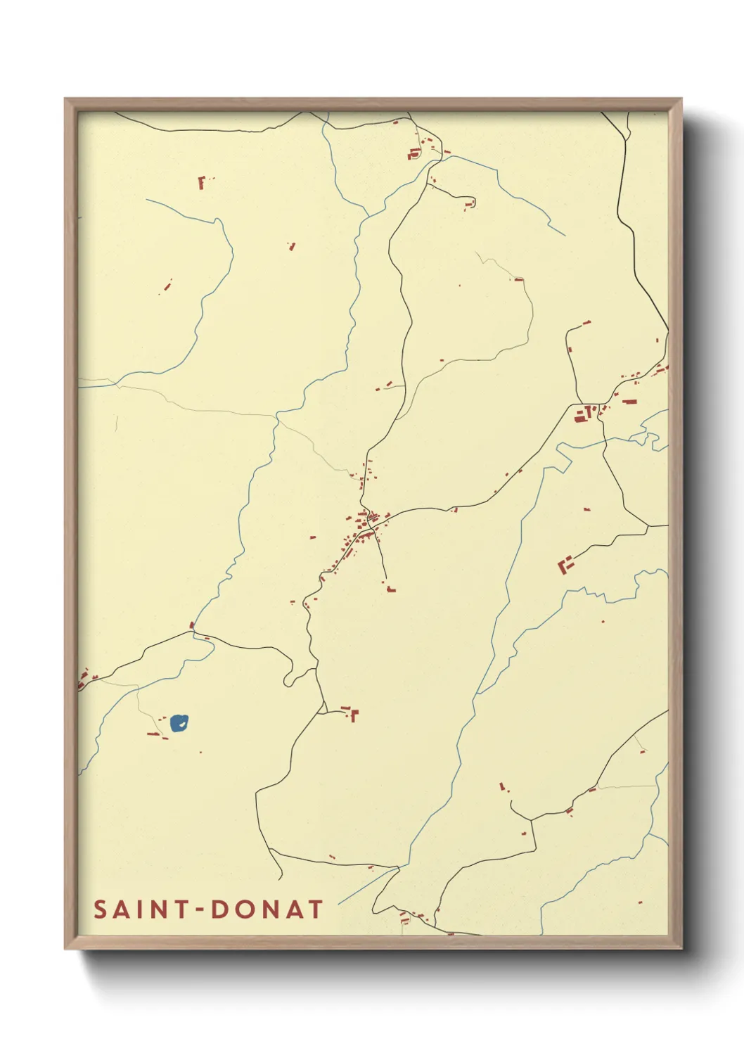 Une affiche de carte sur Saint-Donat
