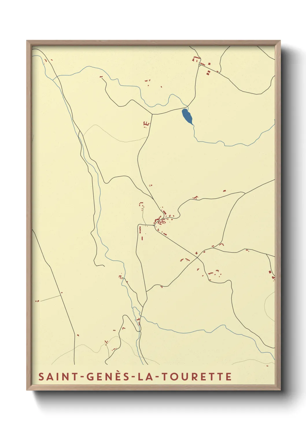 Une affiche de carte sur Saint-Genès-la-Tourette