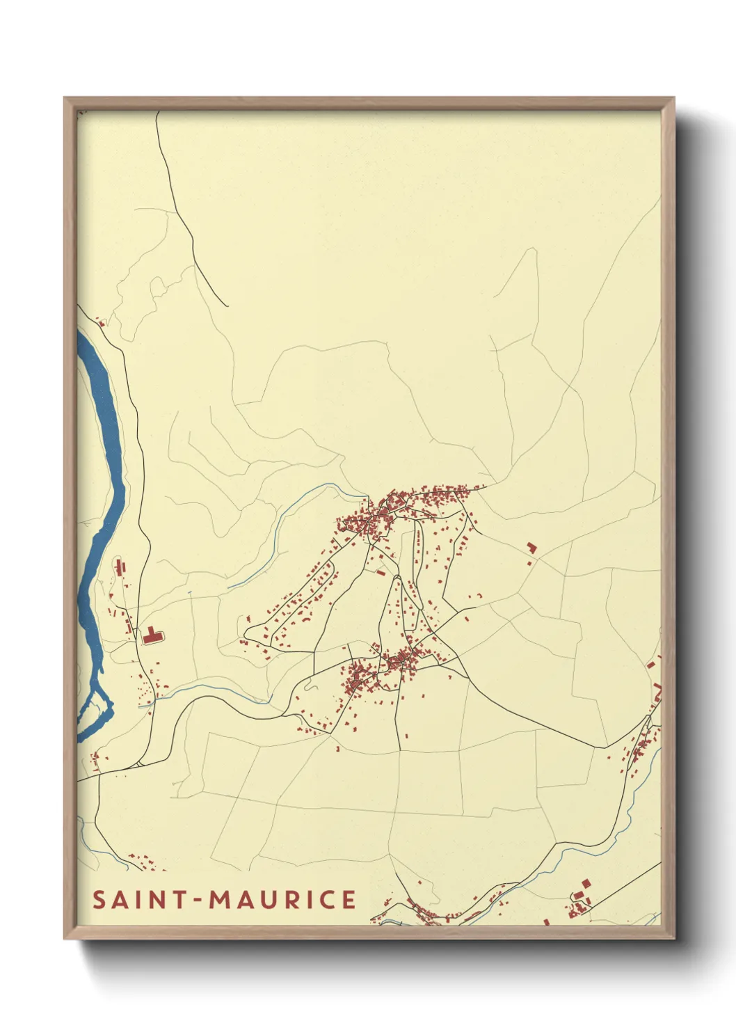 Une affiche de carte sur Saint-Maurice
