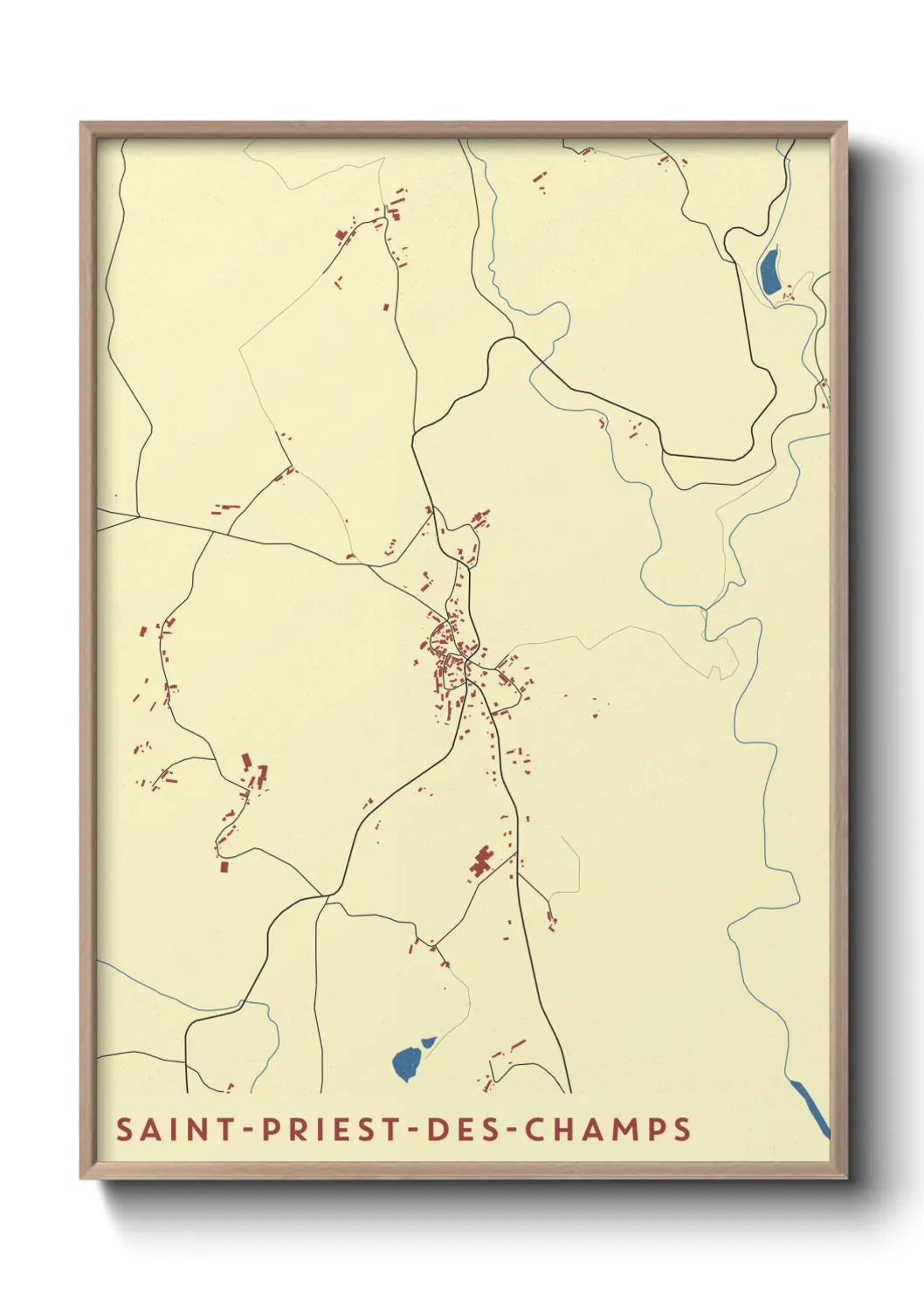 Une affiche de carte sur Saint-Priest-des-Champs