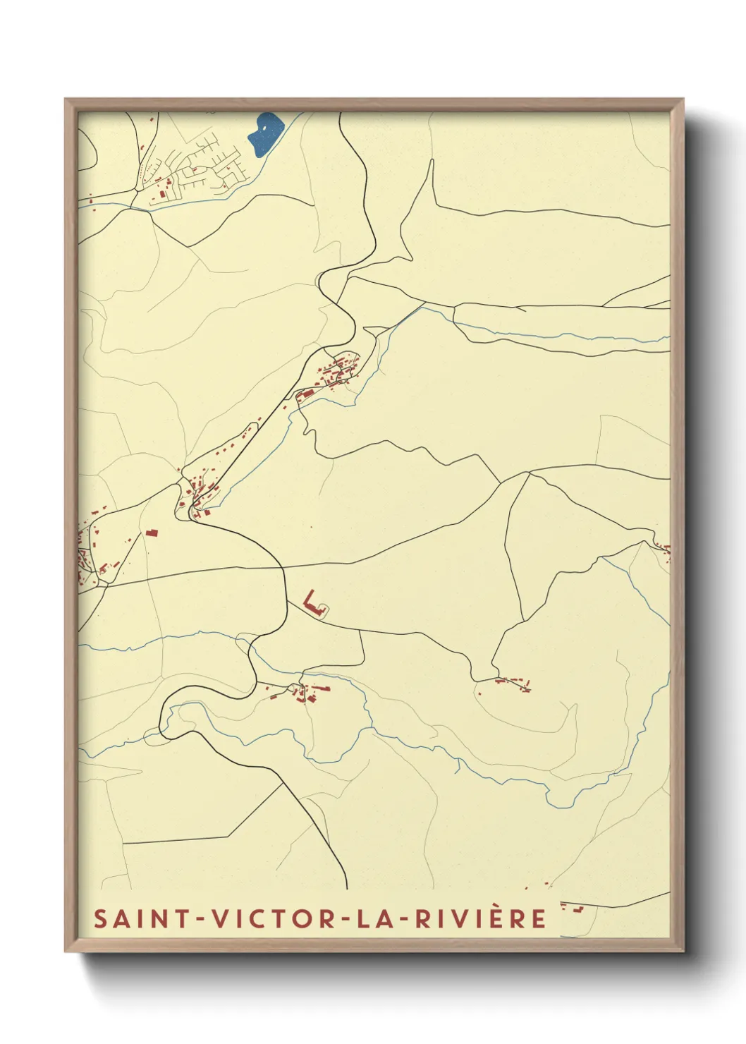 Une affiche de carte sur Saint-Victor-la-Rivière