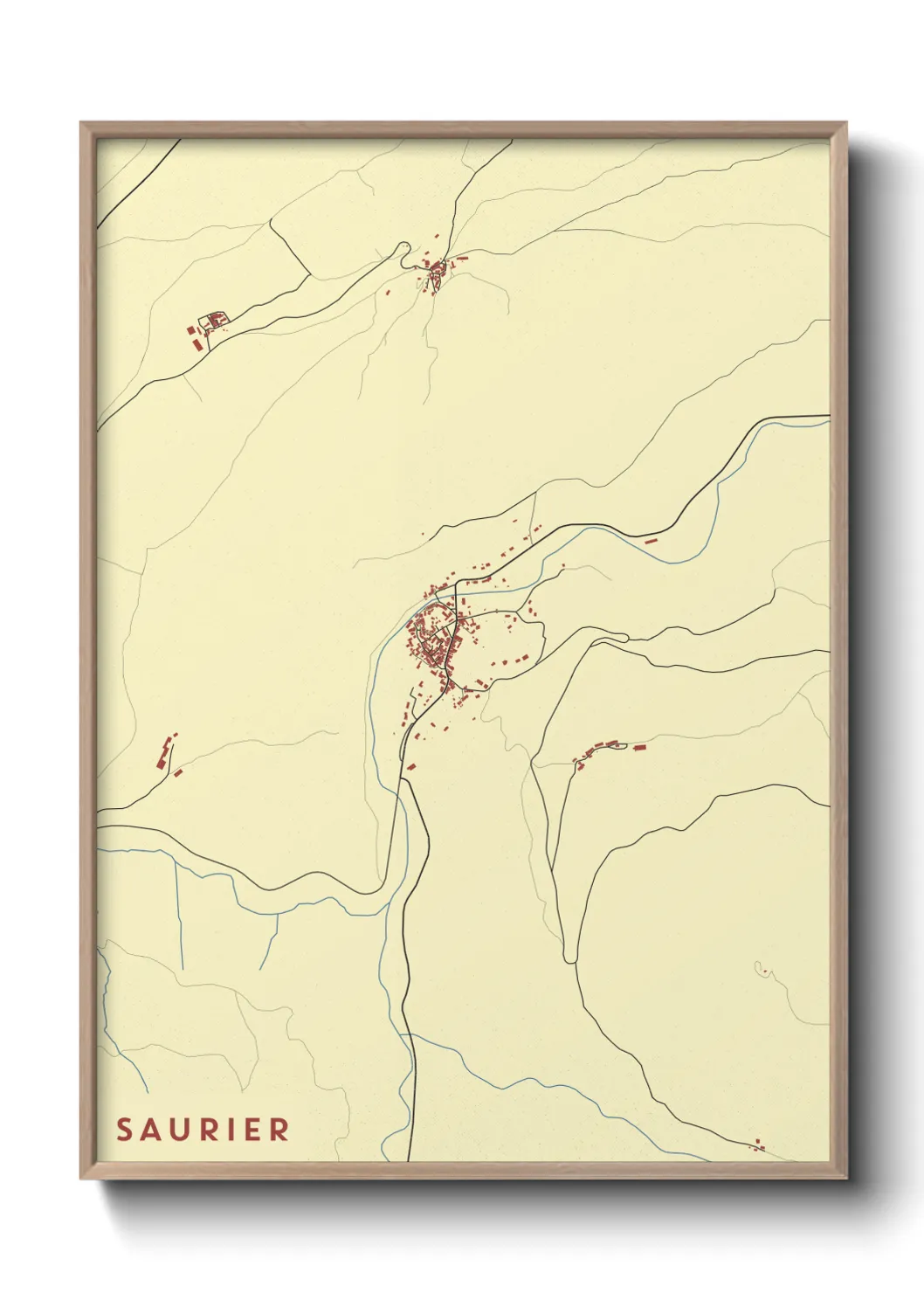 Une affiche de carte sur Saurier