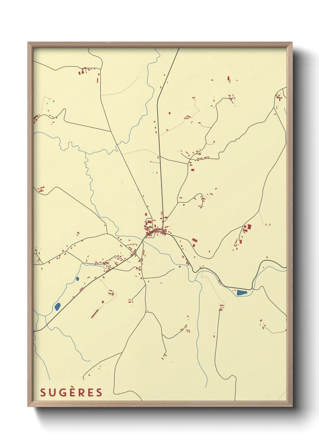 Une affiche de carte sur Sugères