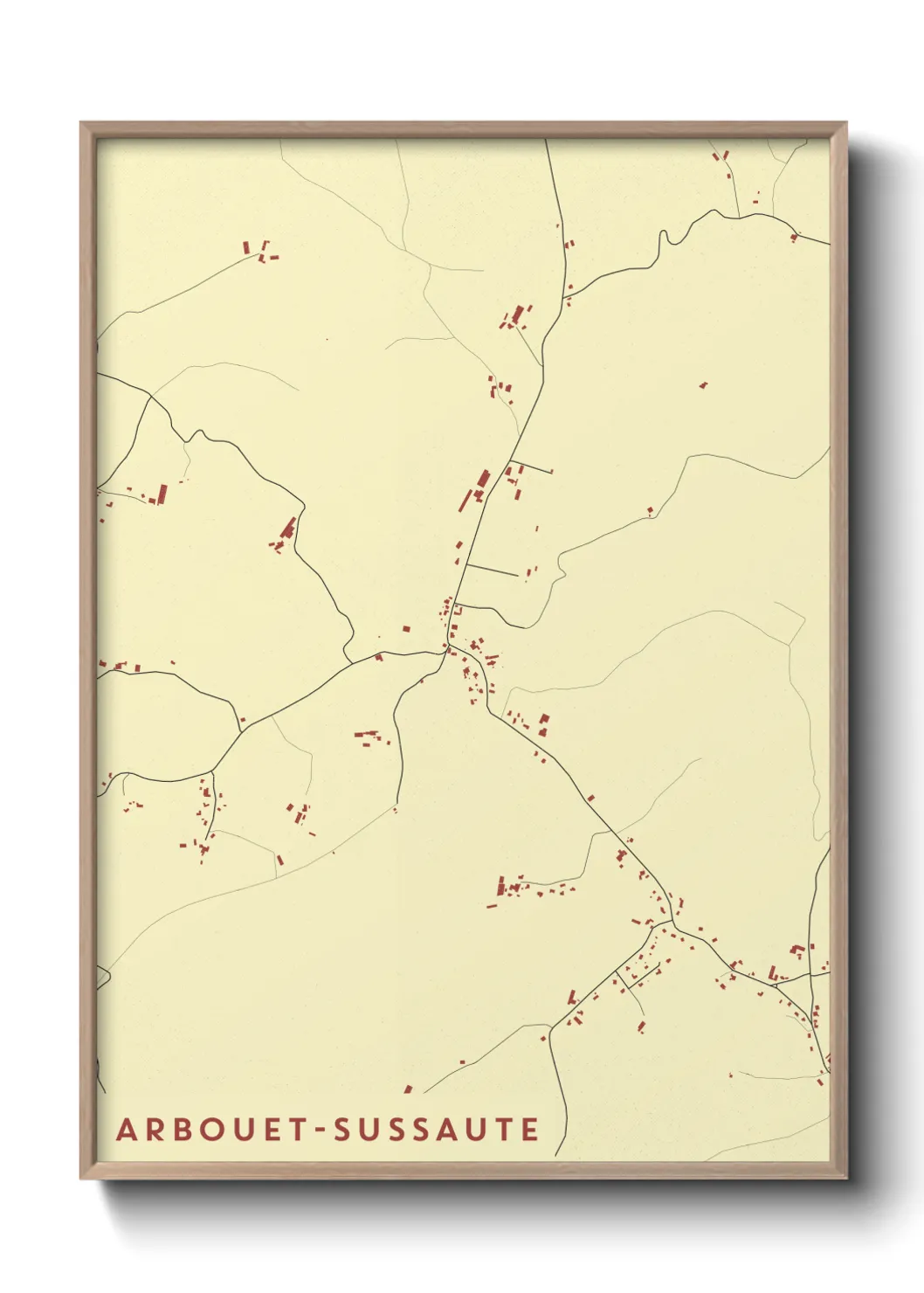 Un poster carteArbouet-Sussaute