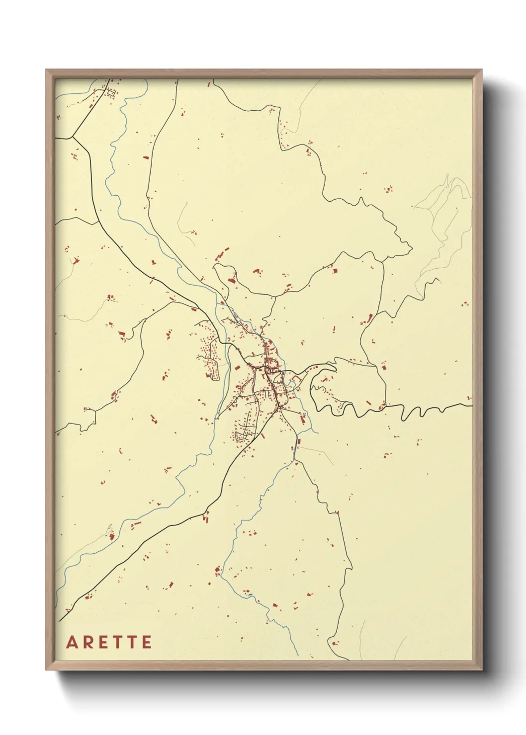 Une affiche de carte sur Arette