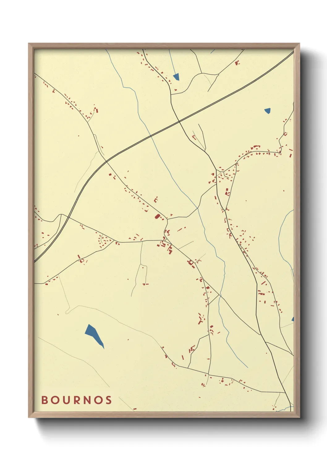 Une affiche de carte sur Bournos