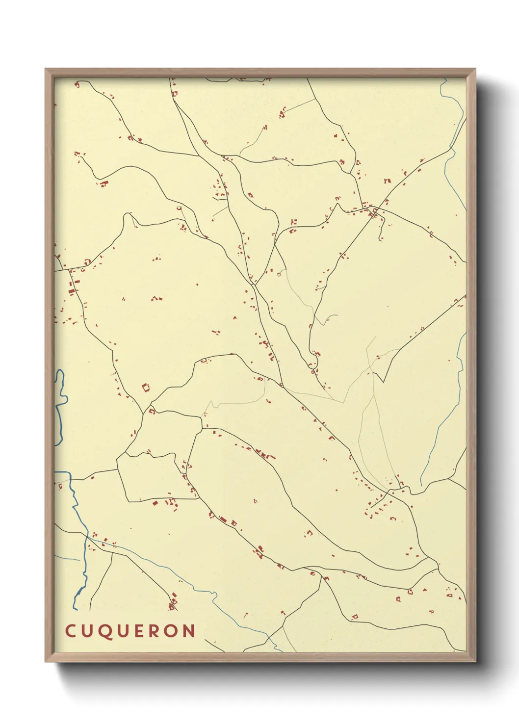 Une affiche de carte sur Cuqueron