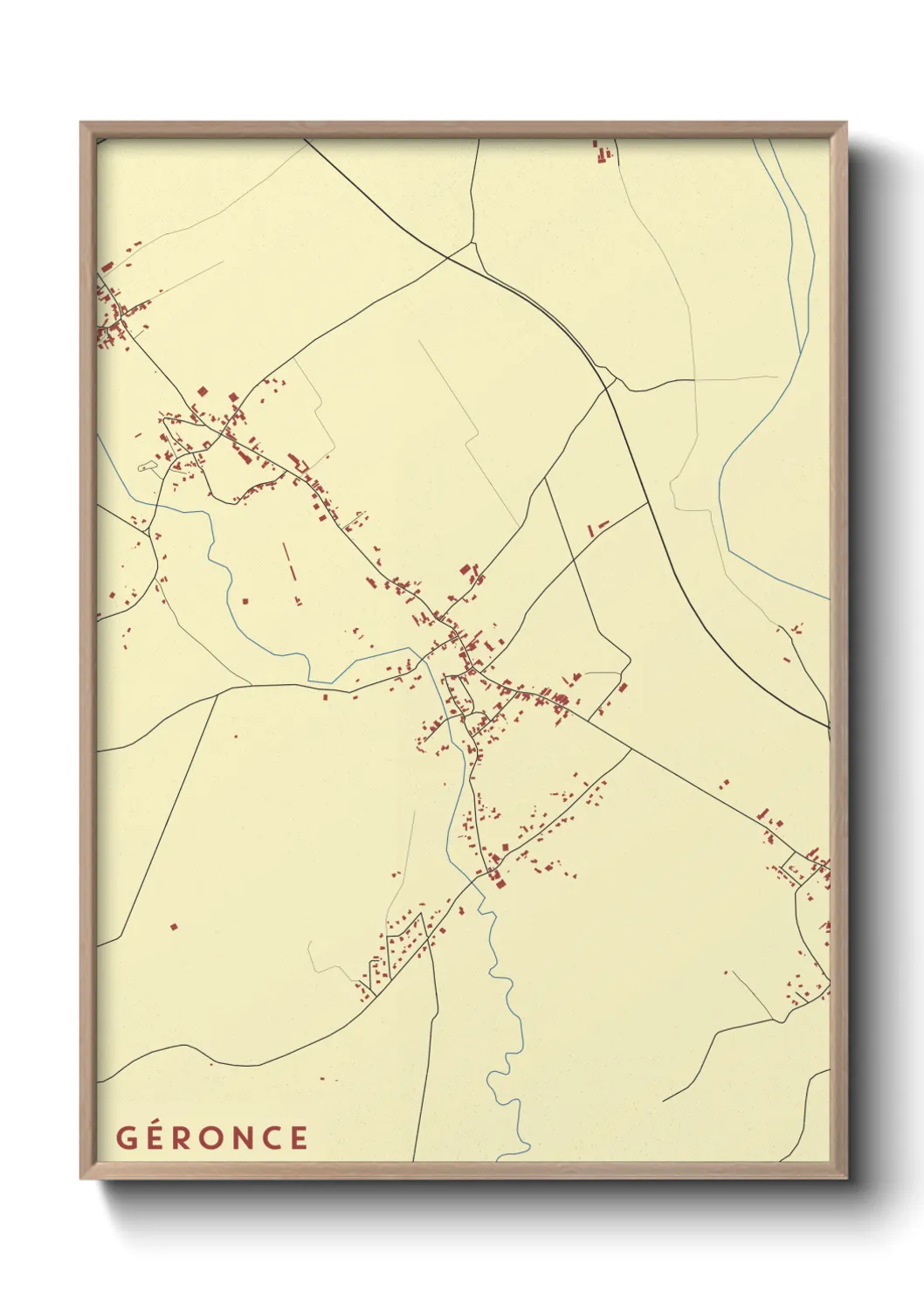 Une affiche de carte sur Géronce