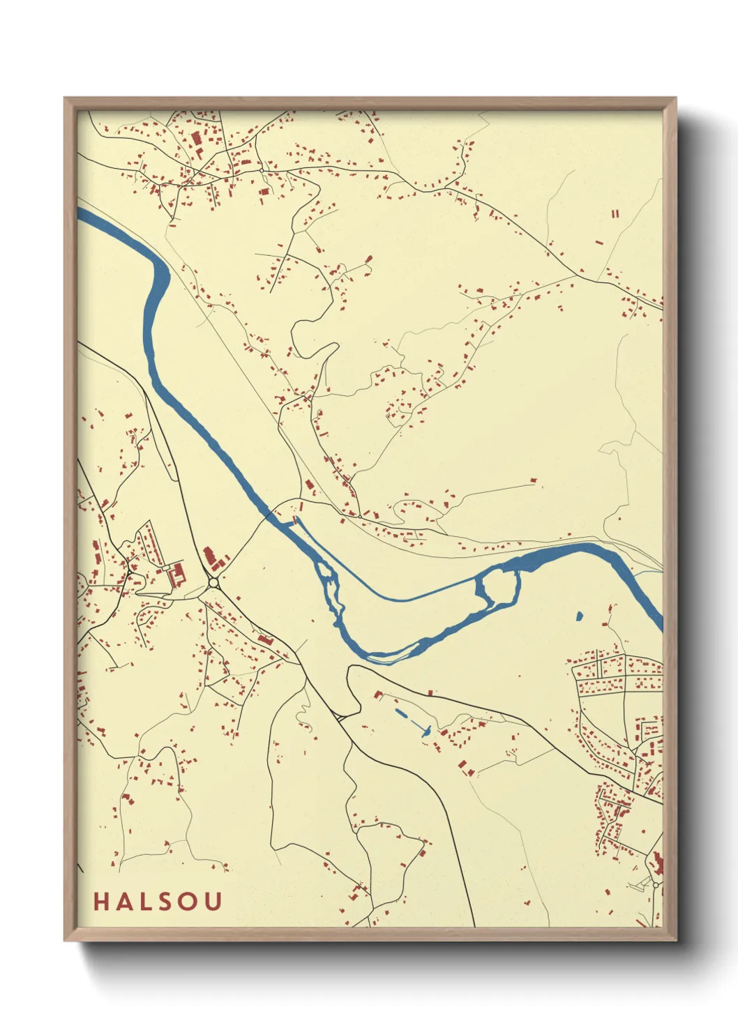 Une affiche de carte sur Halsou