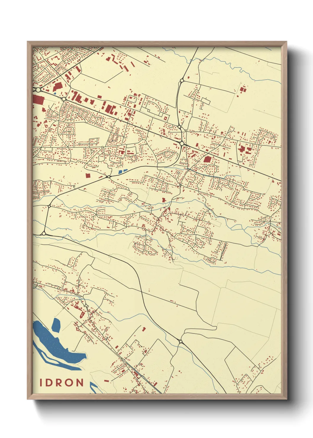Une affiche de carte sur Idron