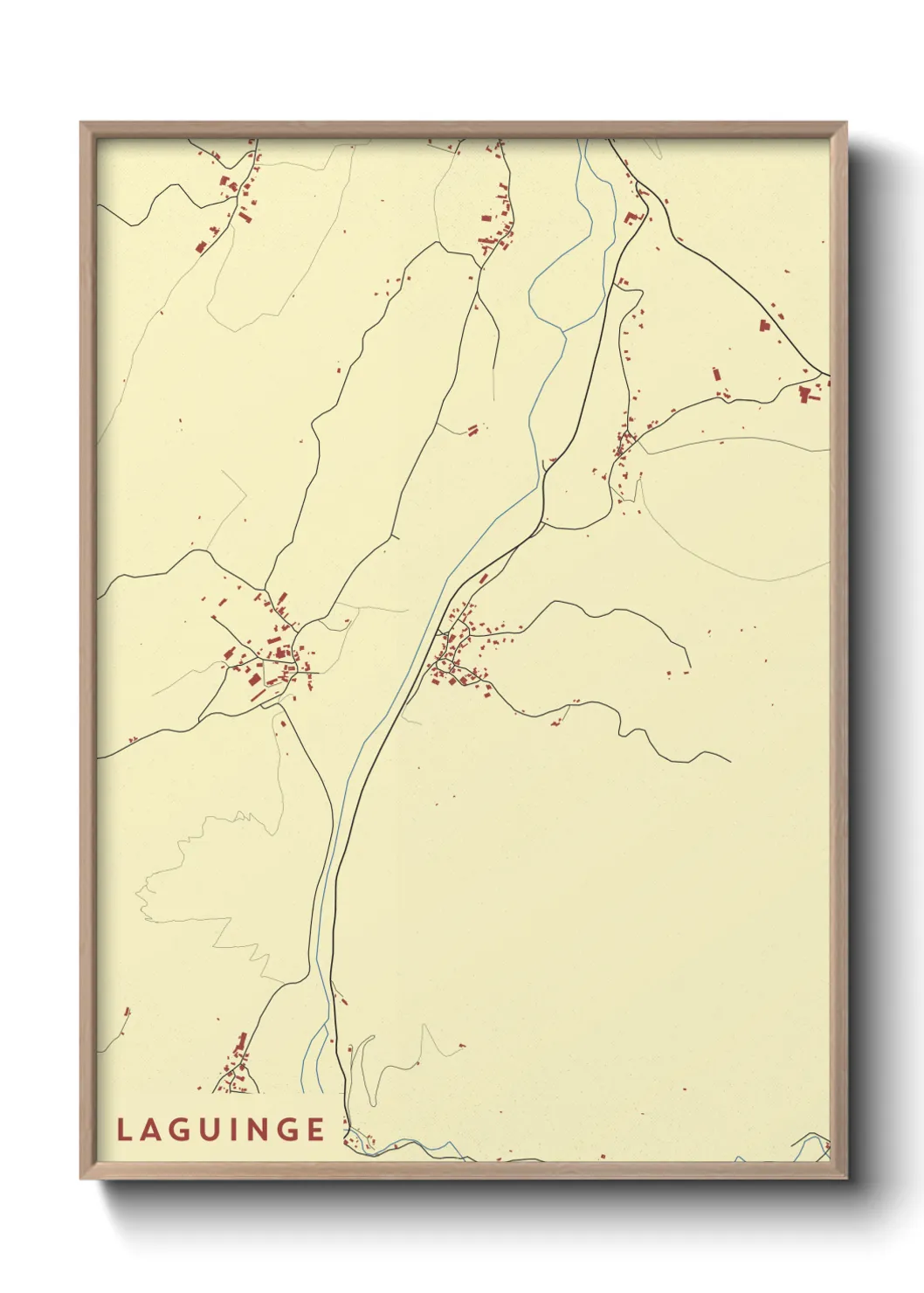 Une affiche de carte sur Laguinge