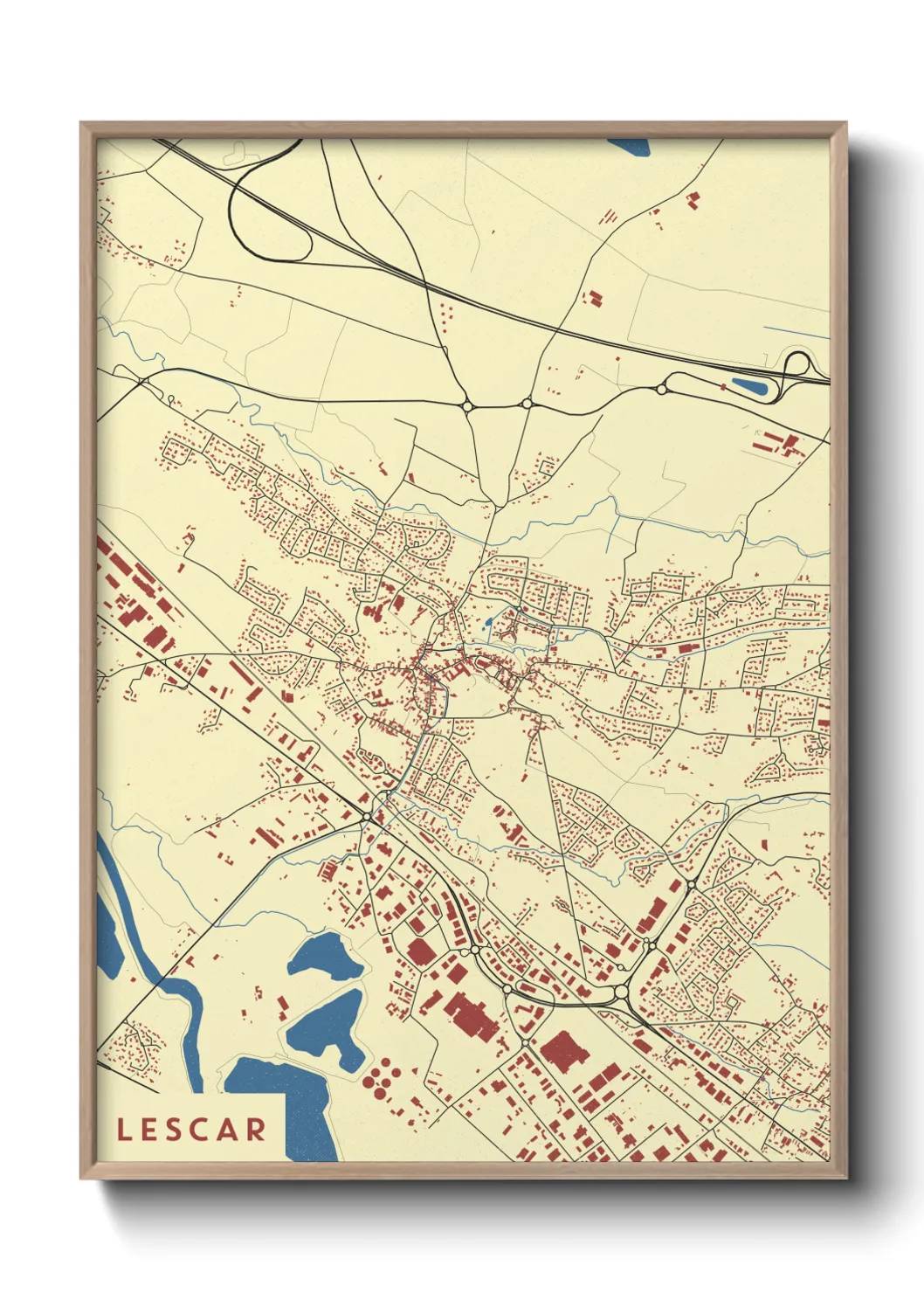 Une affiche de carte sur Lescar