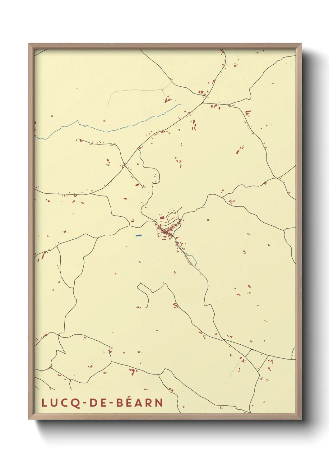 Une affiche de carte sur Lucq-de-Béarn