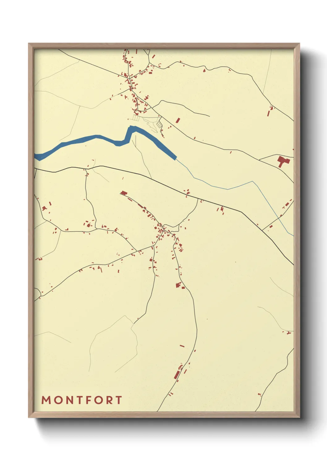 Une affiche de carte sur Montfort