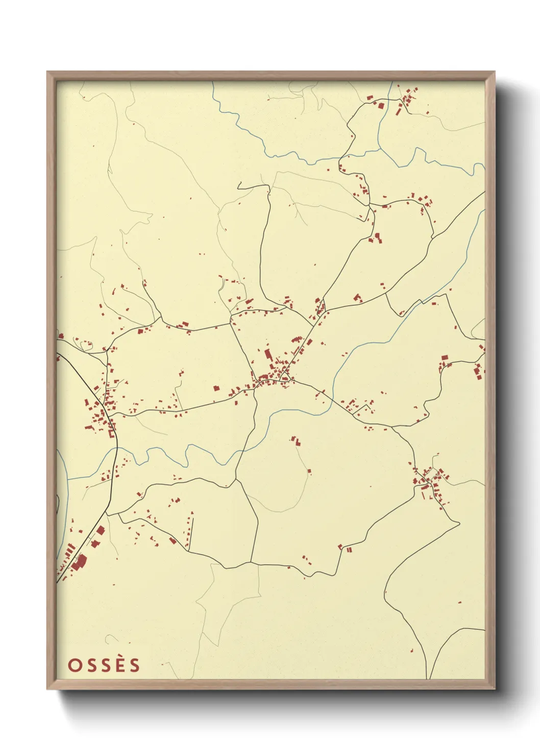 Une affiche de carte sur Ossès