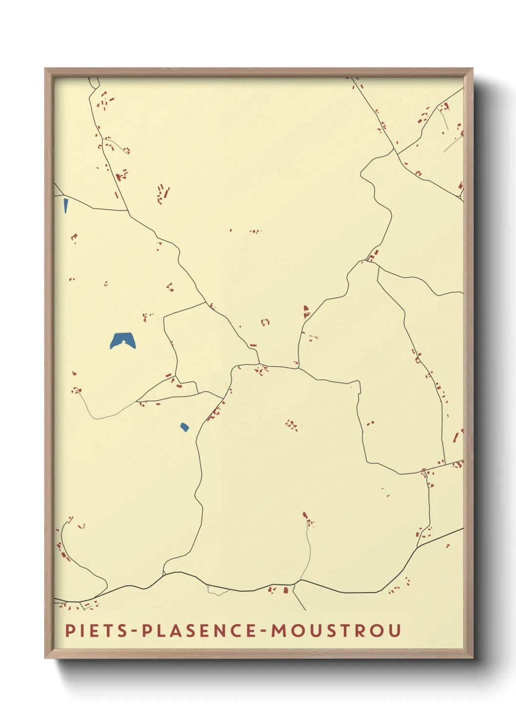 Une affiche de carte sur Piets-Plasence-Moustrou