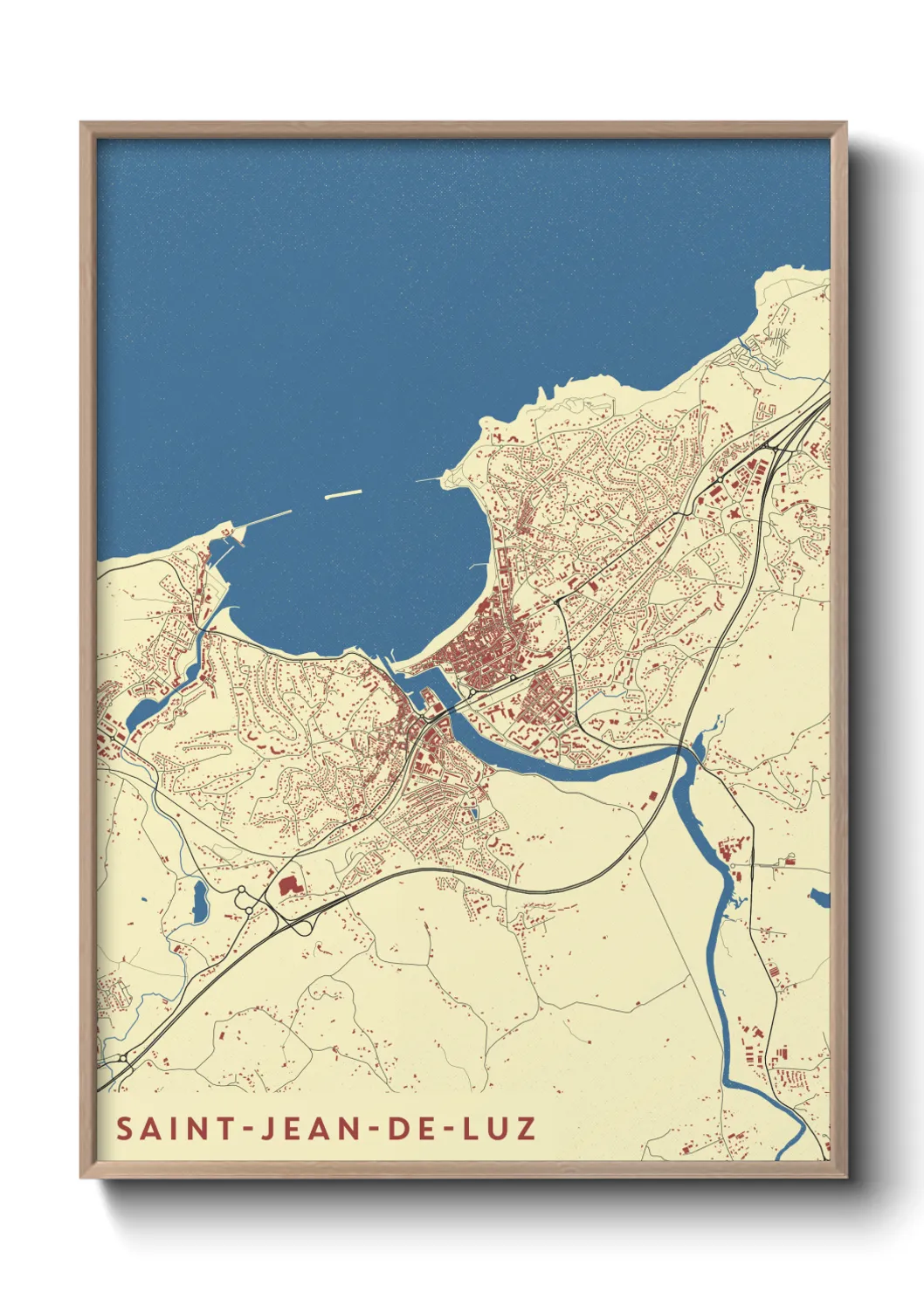 Une affiche de carte sur Saint-Jean-de-Luz