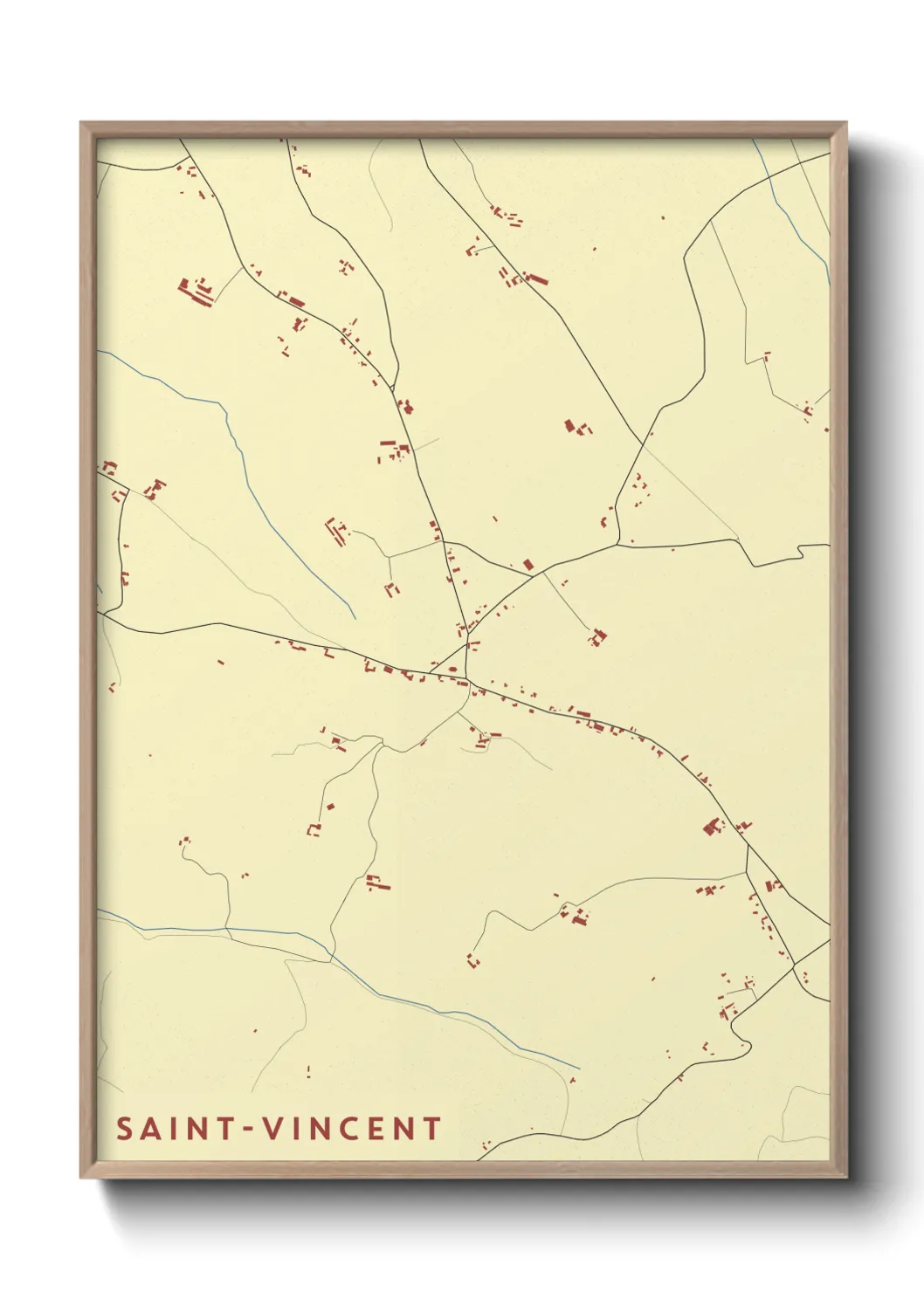 Une affiche de carte sur Saint-Vincent