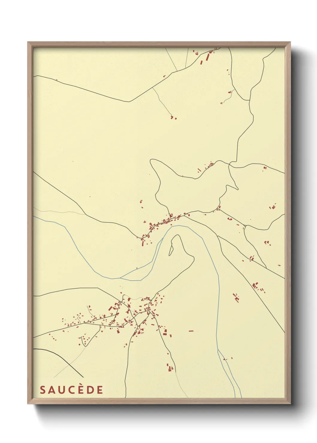 Une affiche de carte sur Saucède