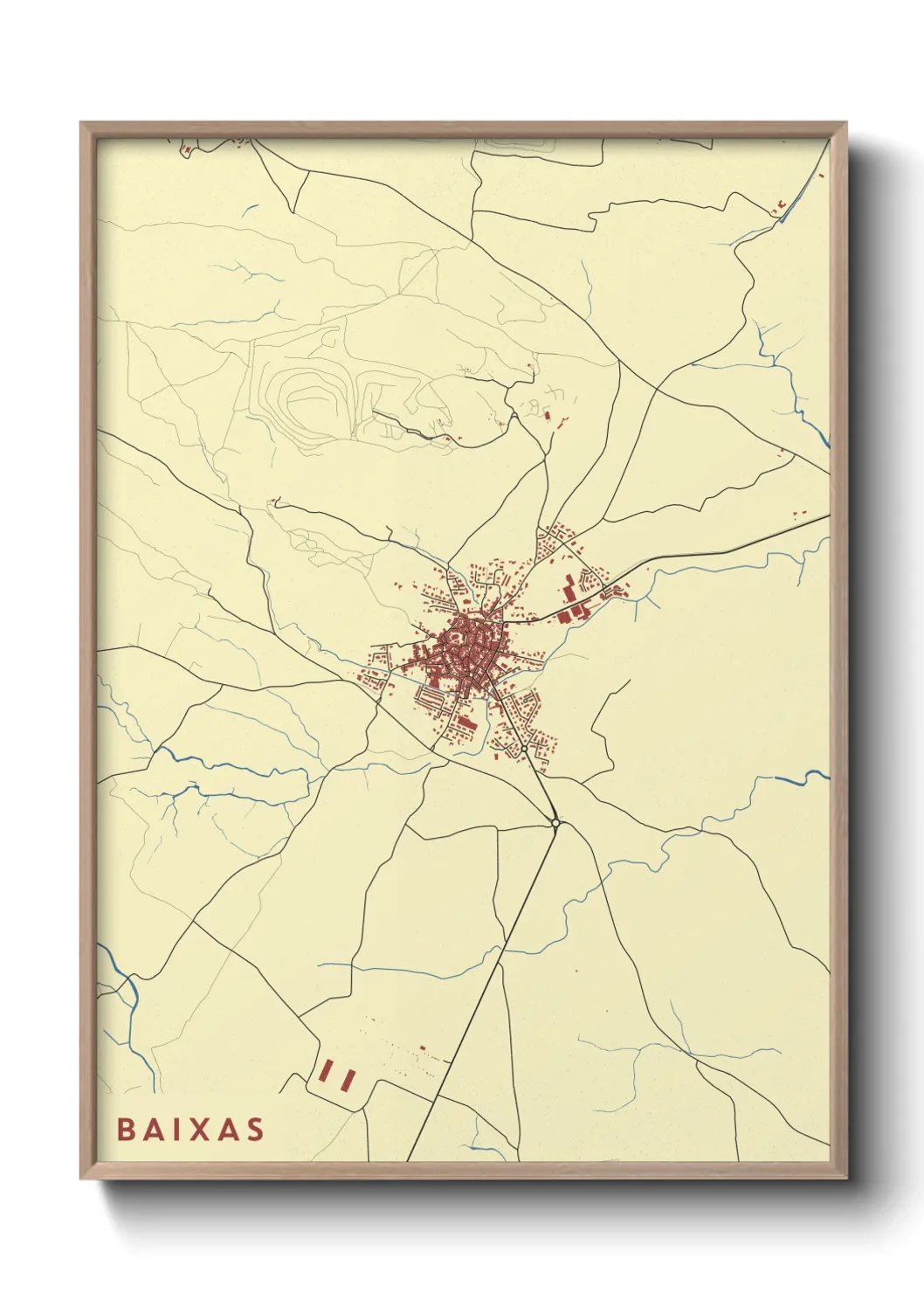 Une affiche de carte sur Baixas