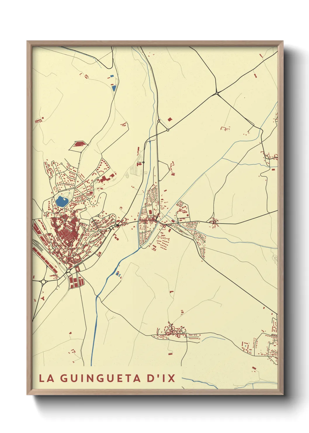 Une affiche de carte sur la Guingueta d'Ix
