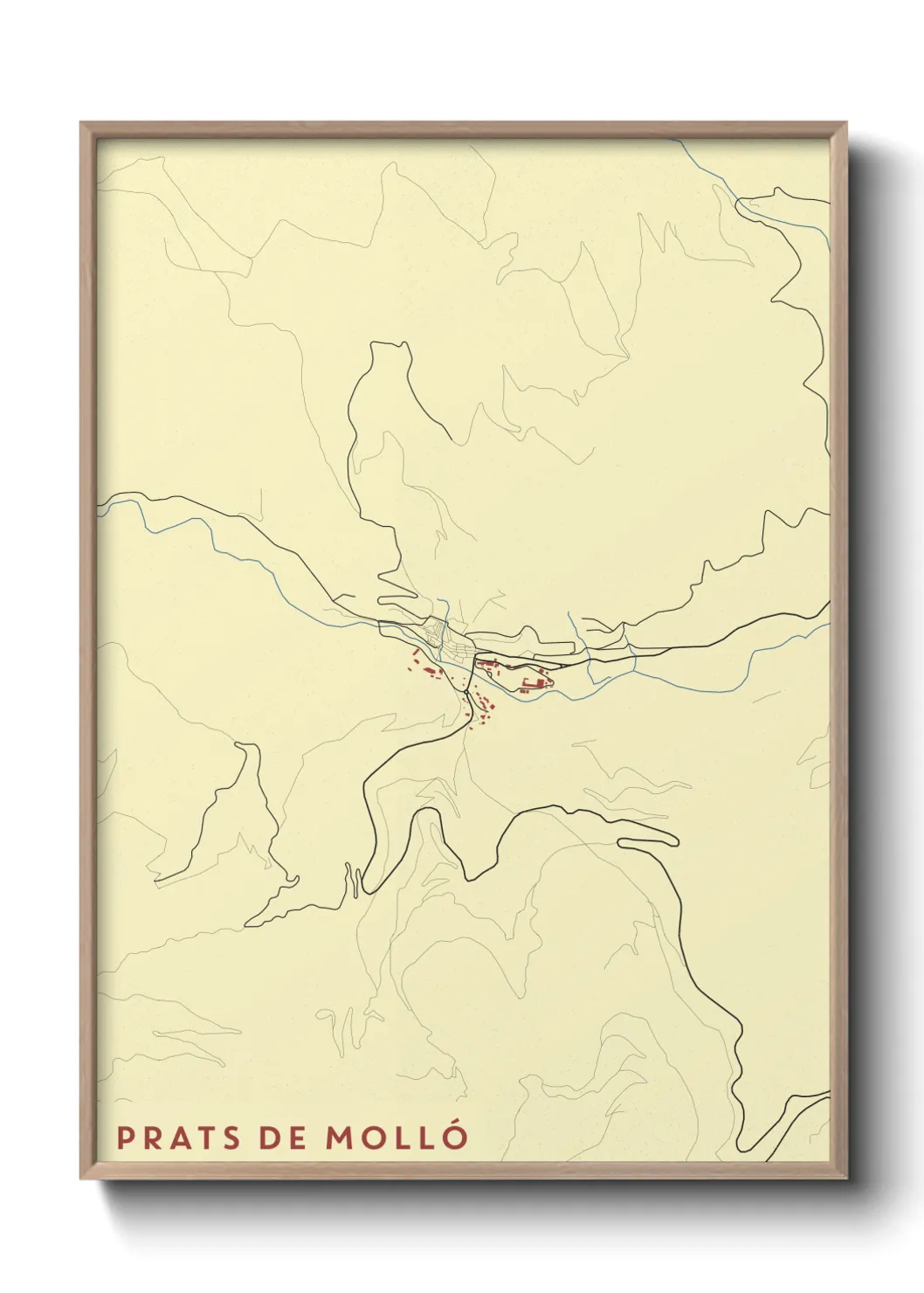 Une affiche de carte sur Prats de Molló