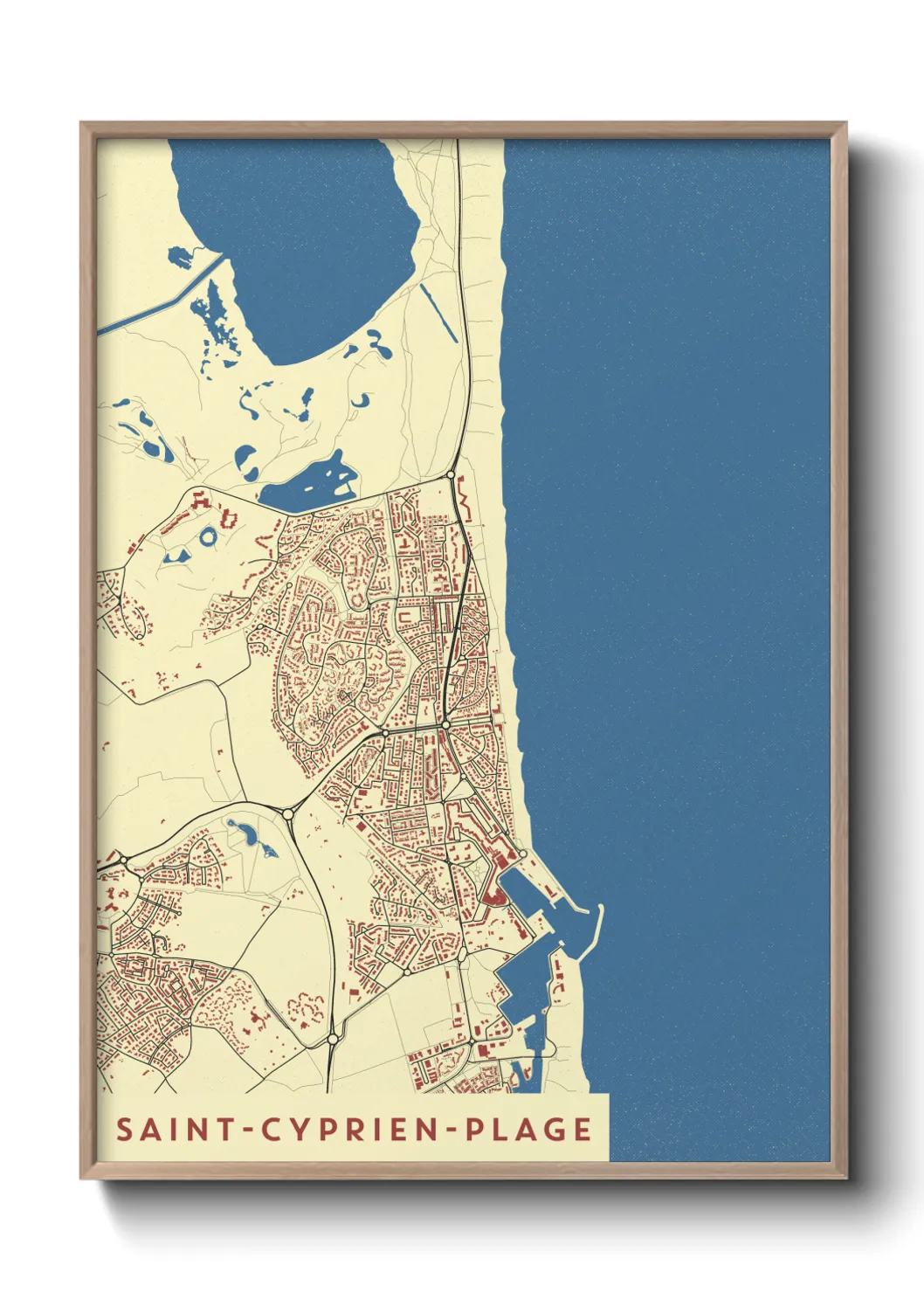 Une affiche de carte sur Saint-Cyprien-Plage