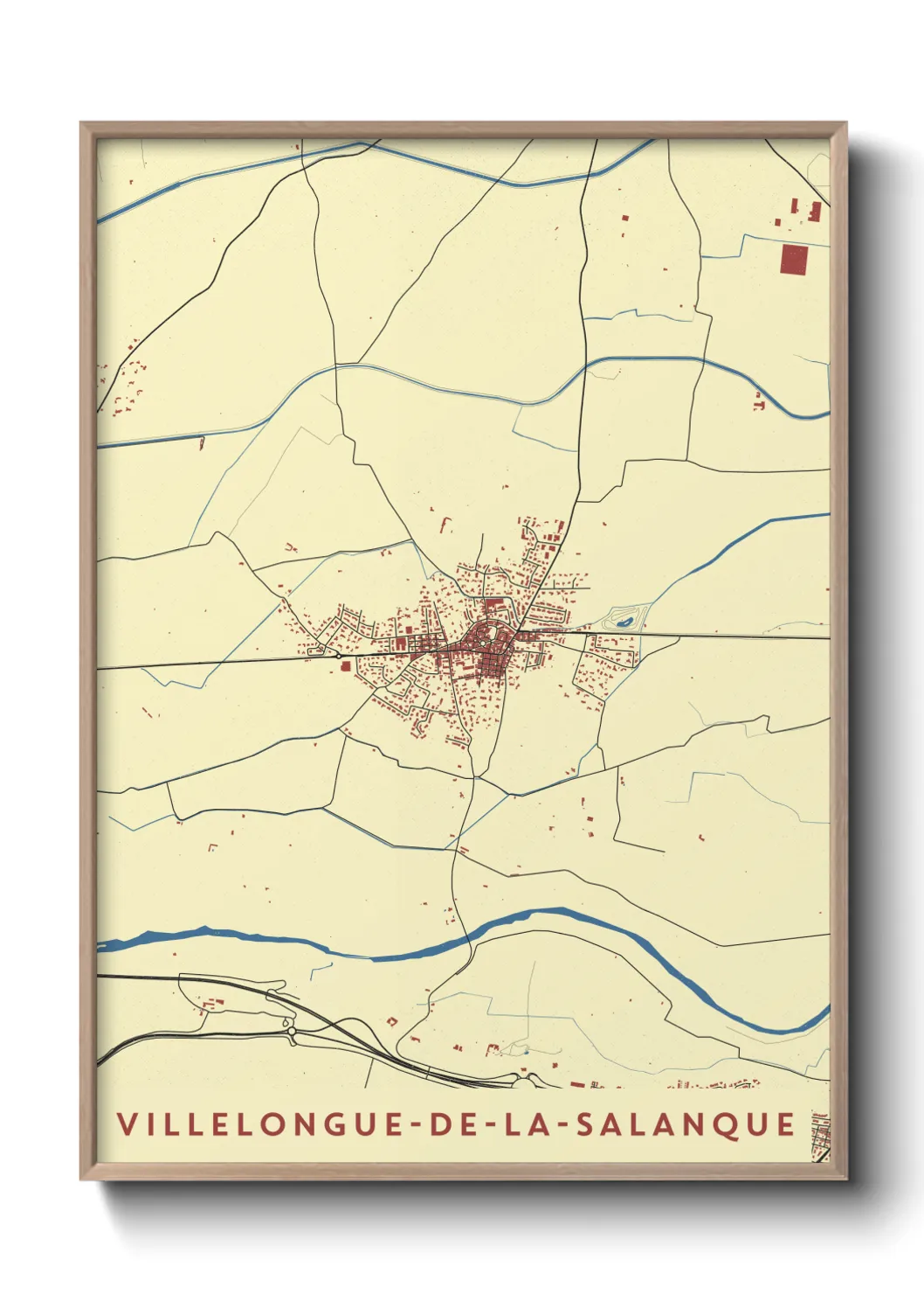 Une affiche de carte sur Villelongue-de-la-Salanque