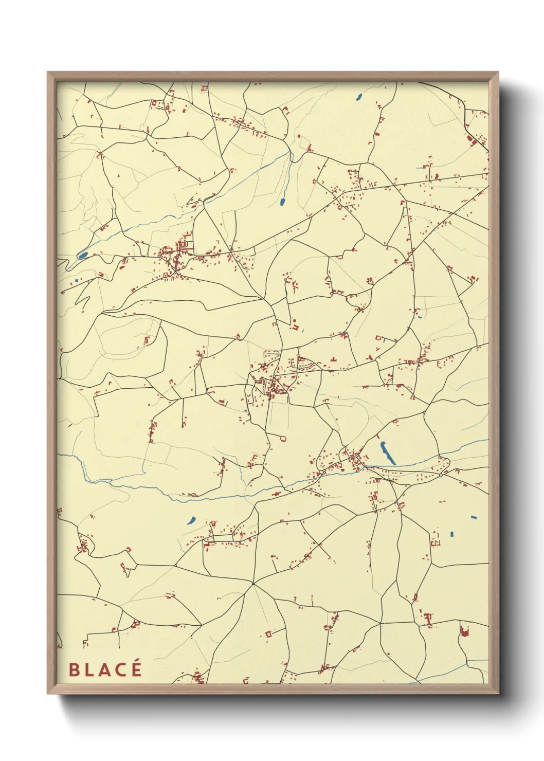 Une affiche de carte sur Blacé