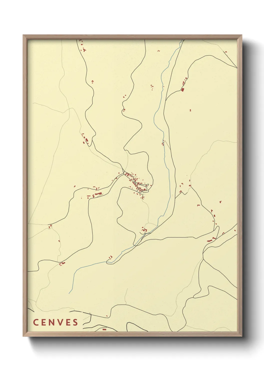 Une affiche de carte sur Cenves