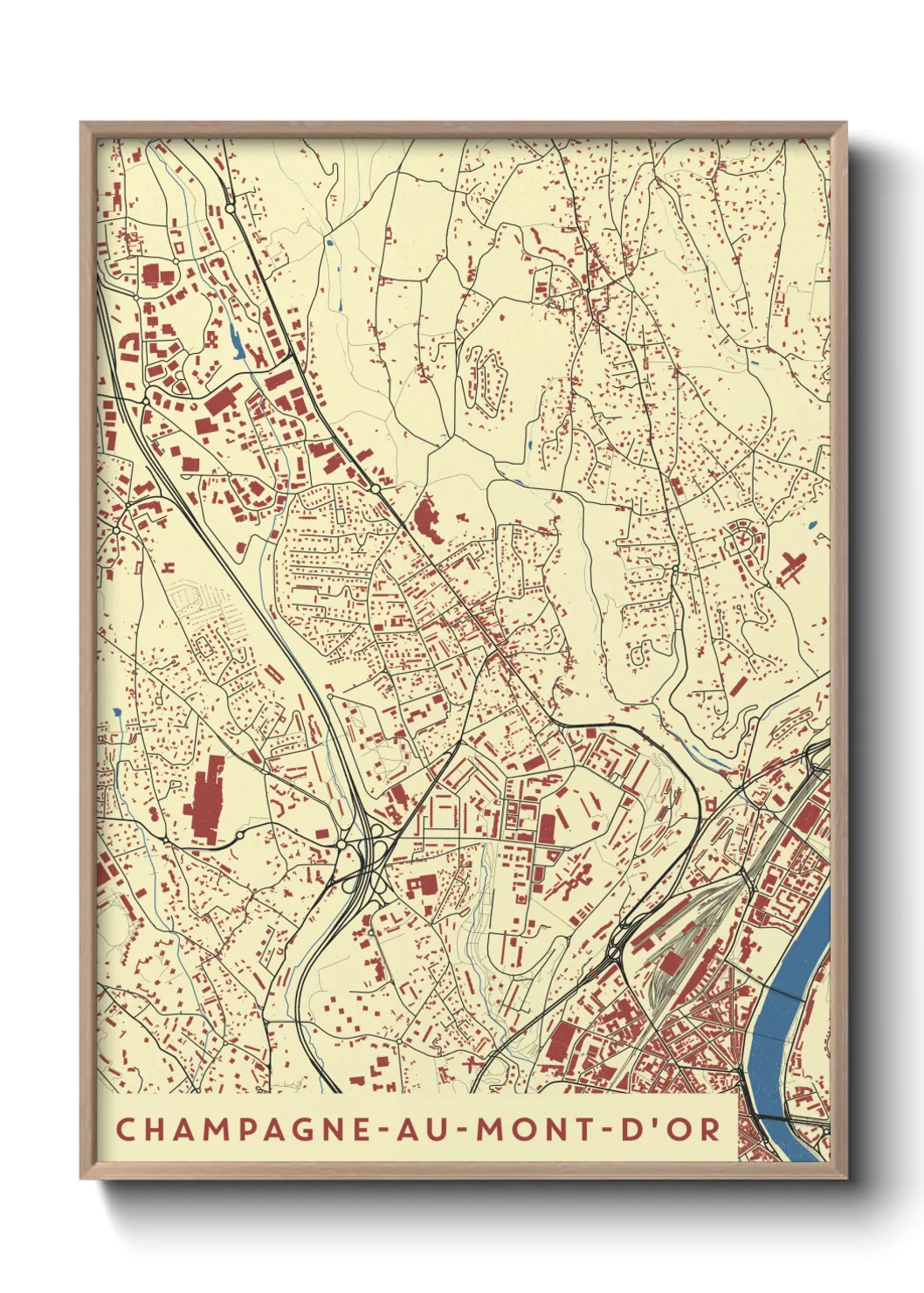 Un poster carteChampagne-au-Mont-d'Or