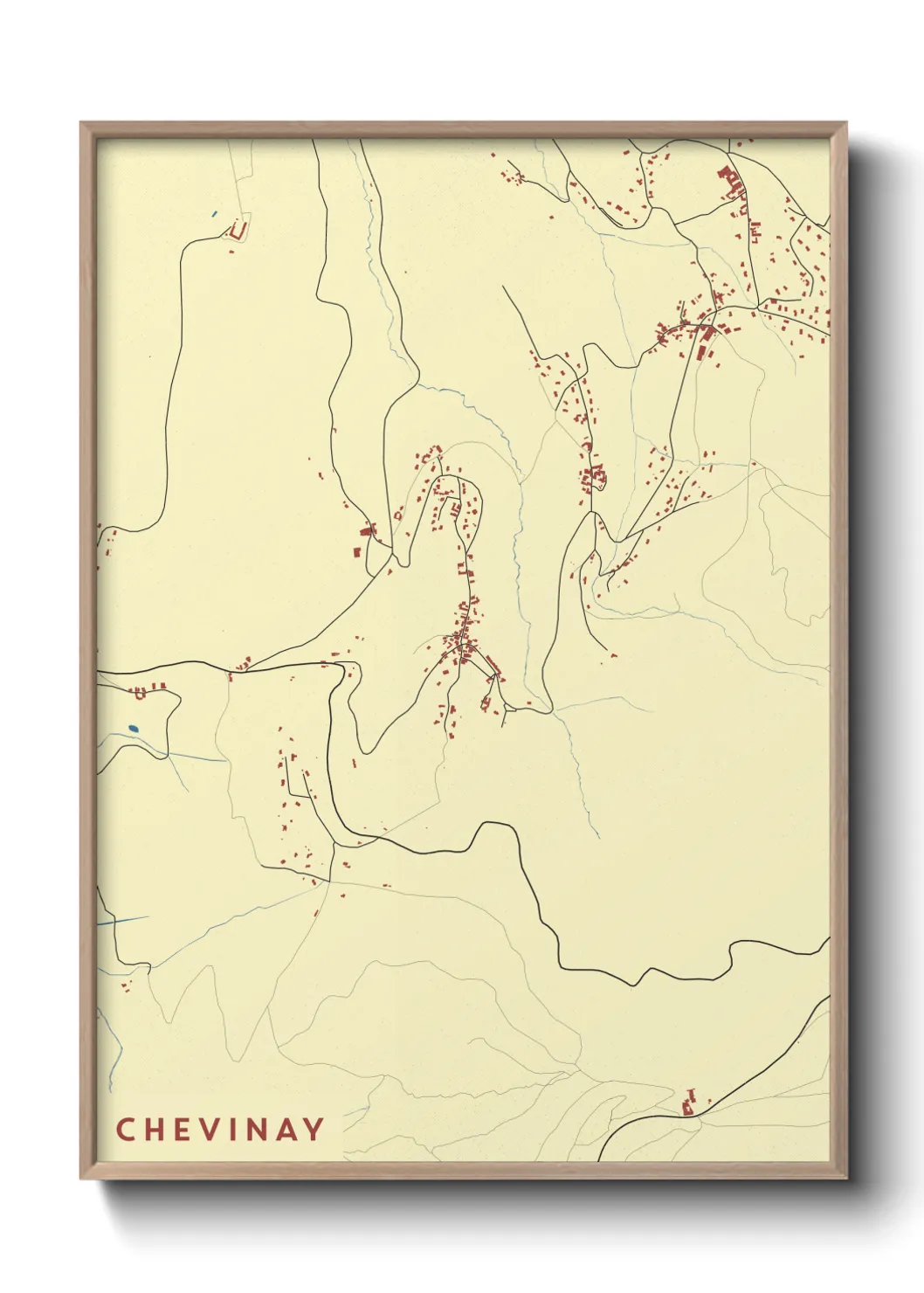 Une affiche de carte sur Chevinay