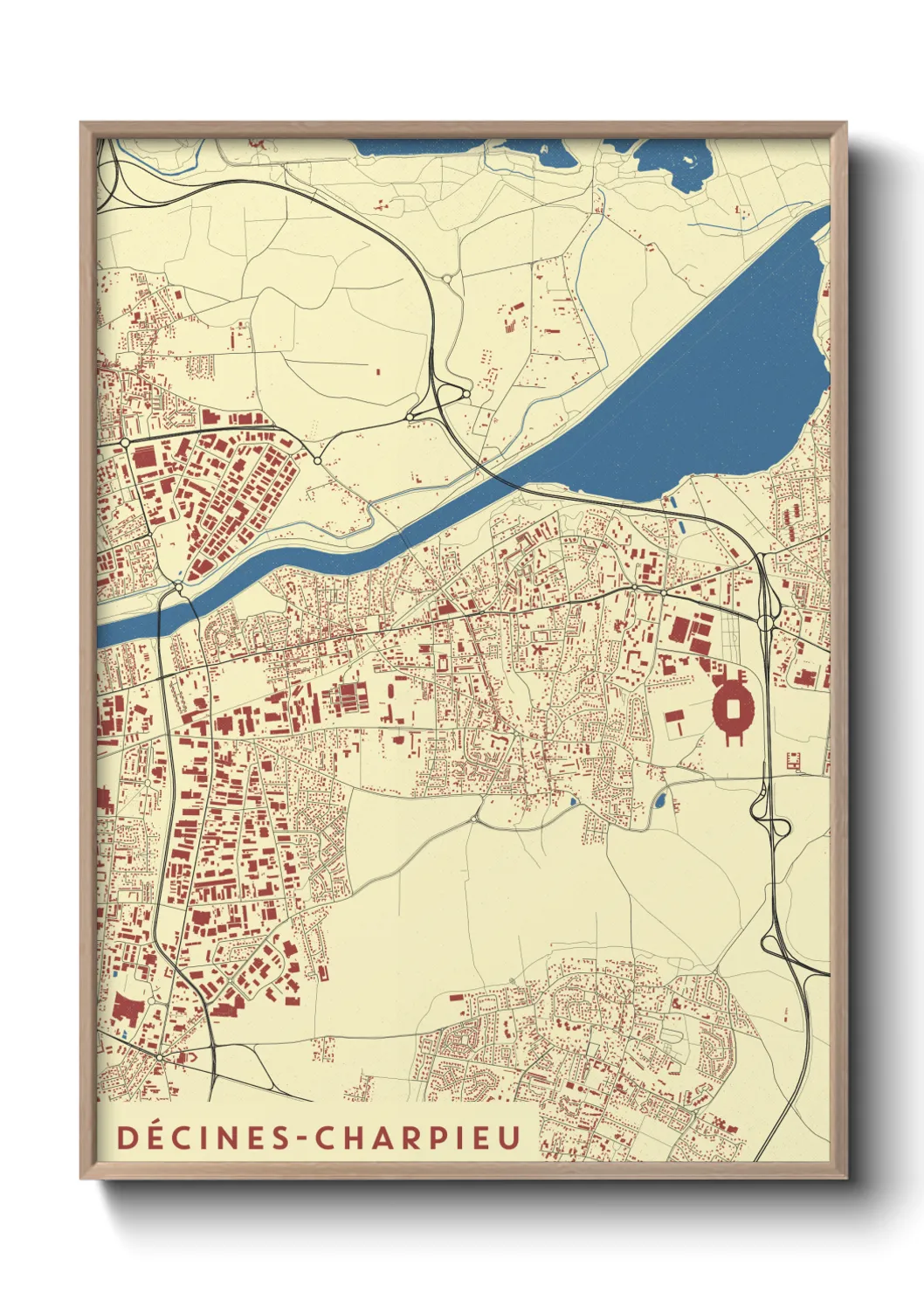 Un poster carteDécines-Charpieu