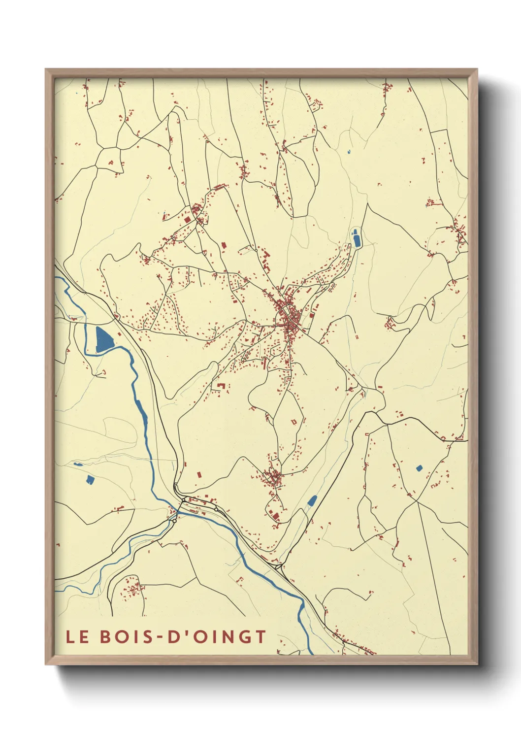 Une affiche de carte sur Le Bois-d'Oingt