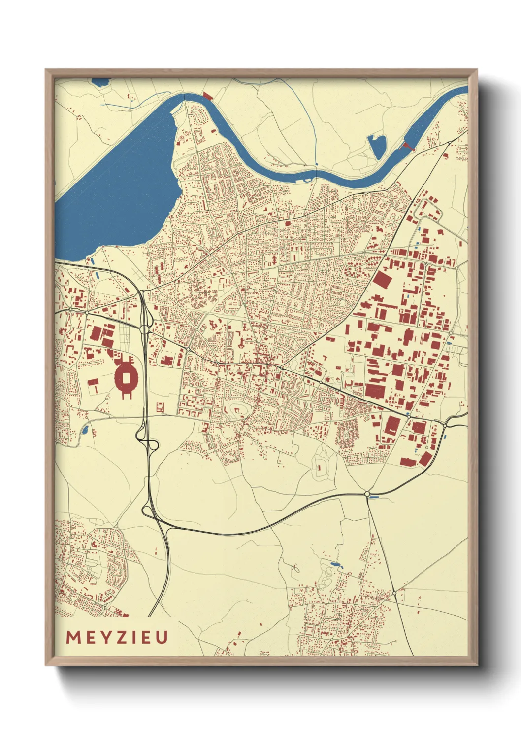 Une affiche de carte sur Meyzieu