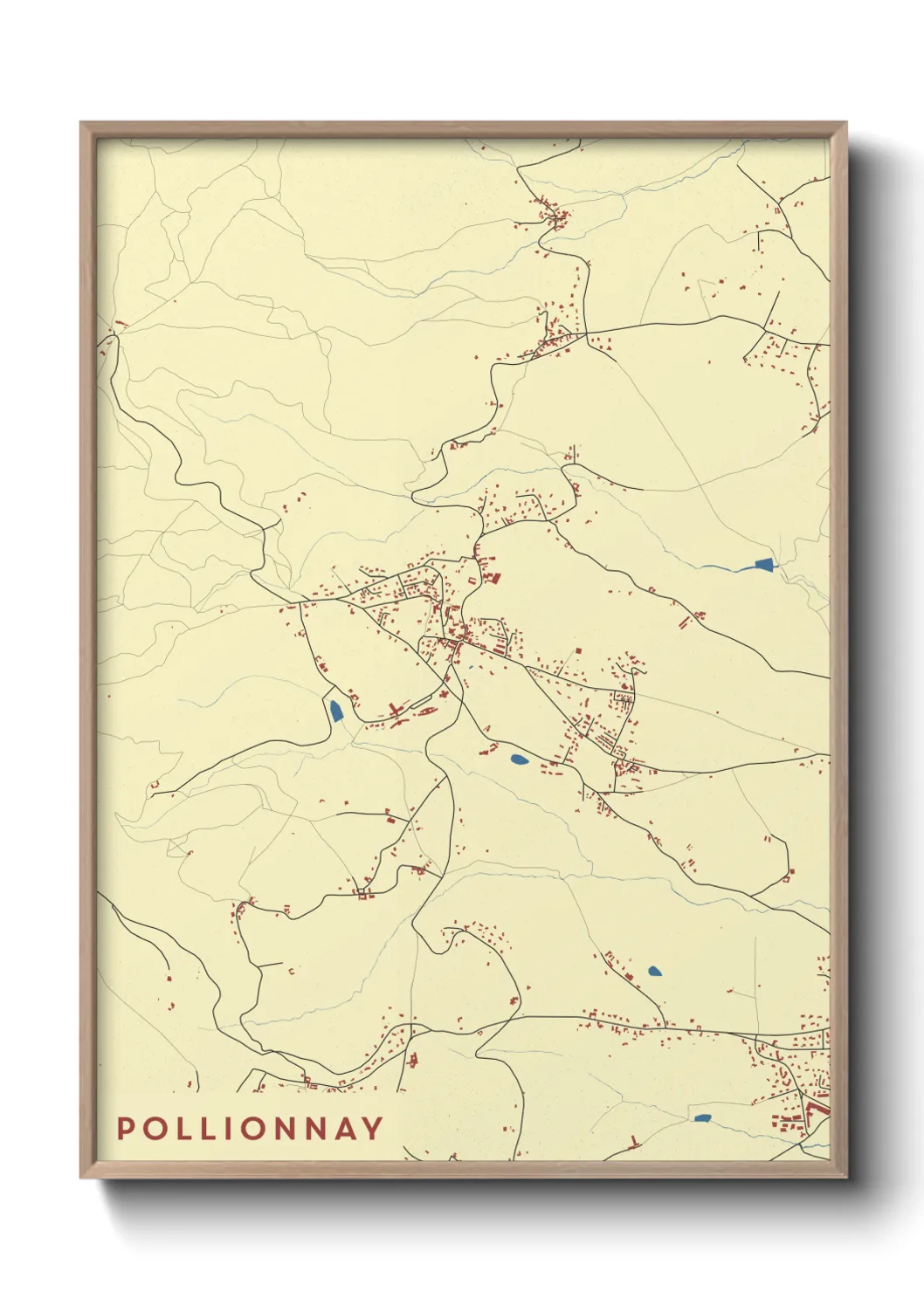 Une affiche de carte sur Pollionnay