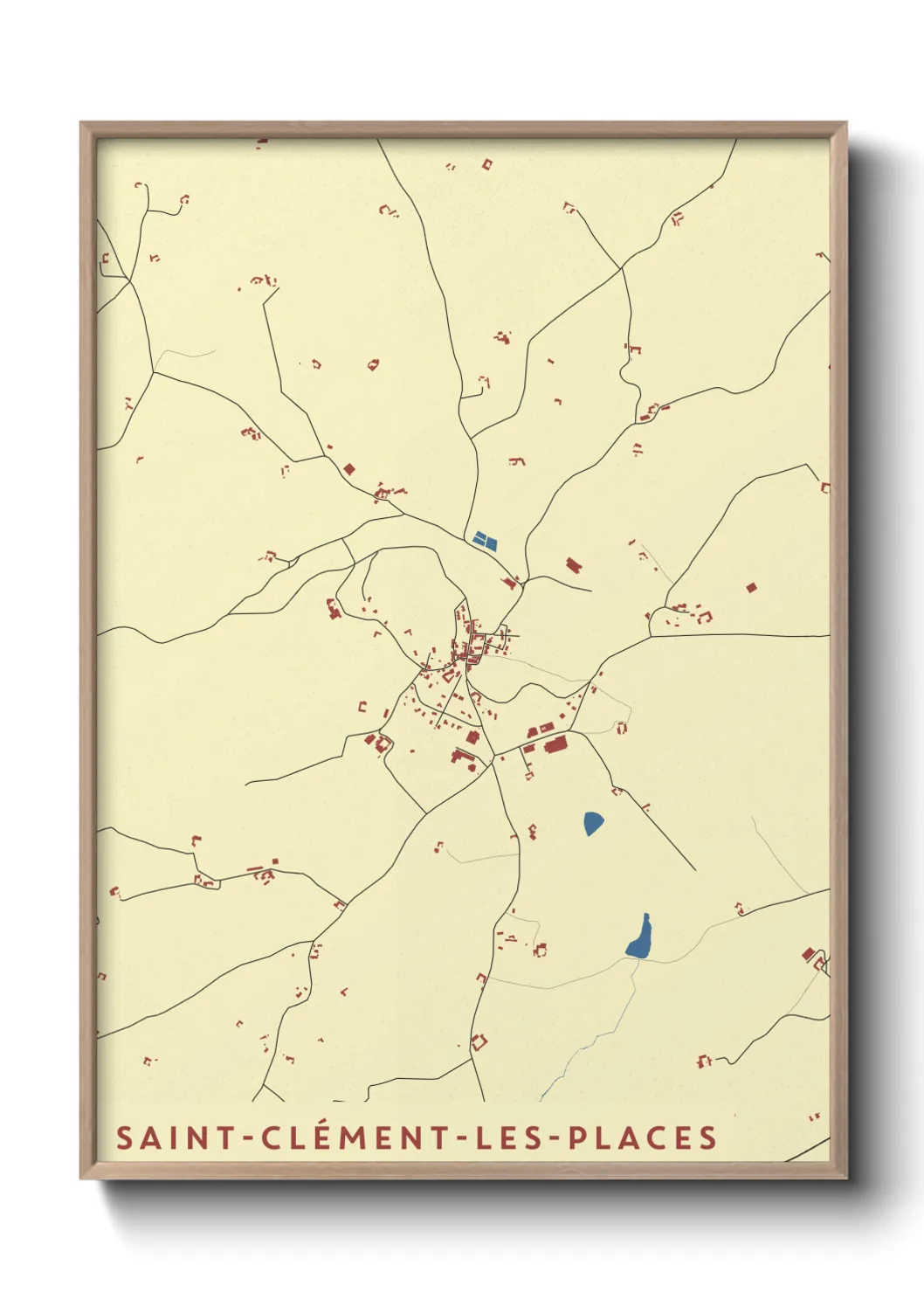 Un poster carteSaint-Clément-les-Places